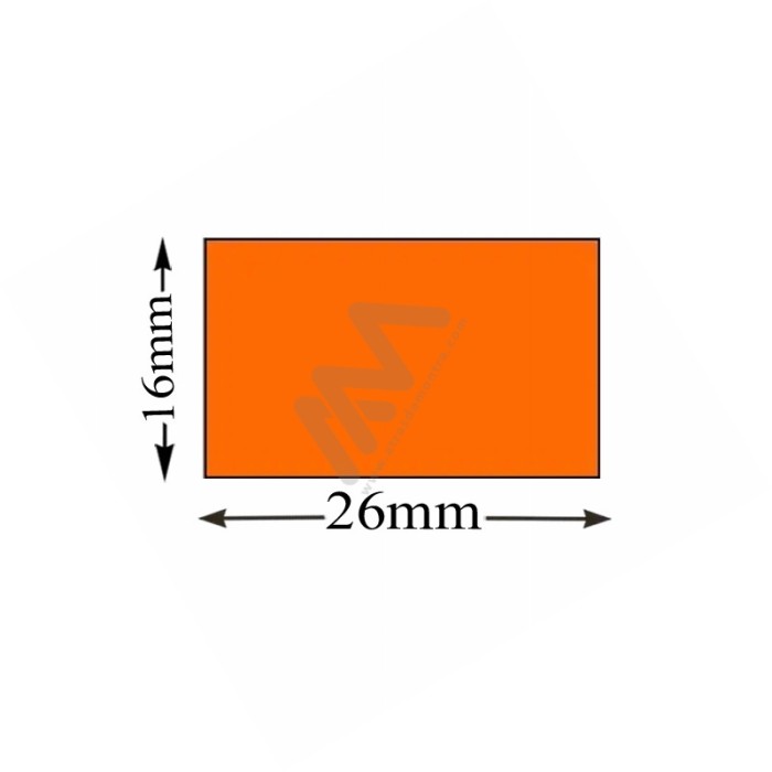 Roll of coloured price labels 26x16 Fluorescent orange