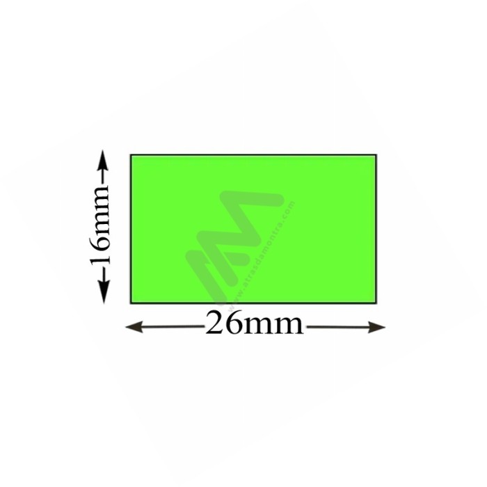 Rolo de Etiquetas Preços cor rect. Verde Fluo 26x16
