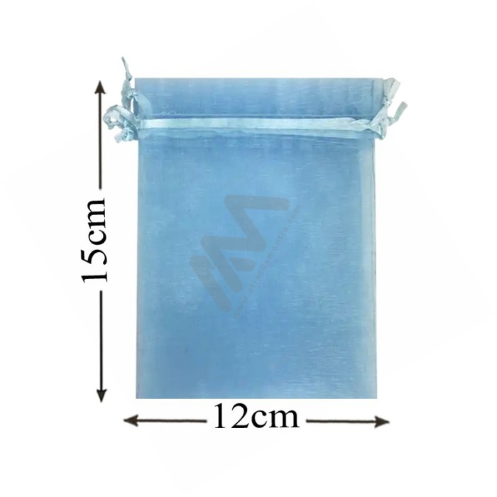Light Blue Organza Bag 12x15 Pack 10 units