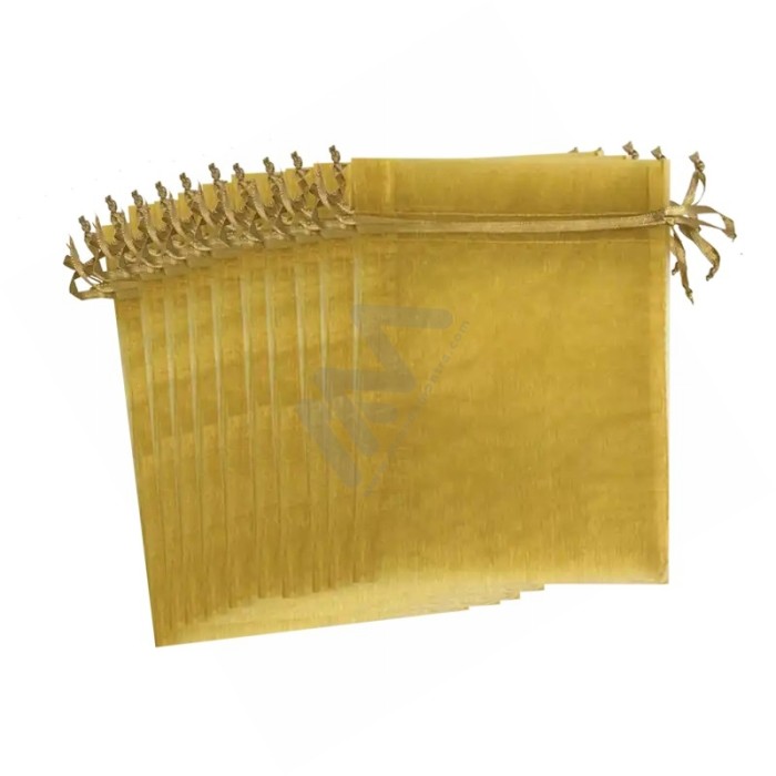Gold Organza Bags 7x9 - 10 units