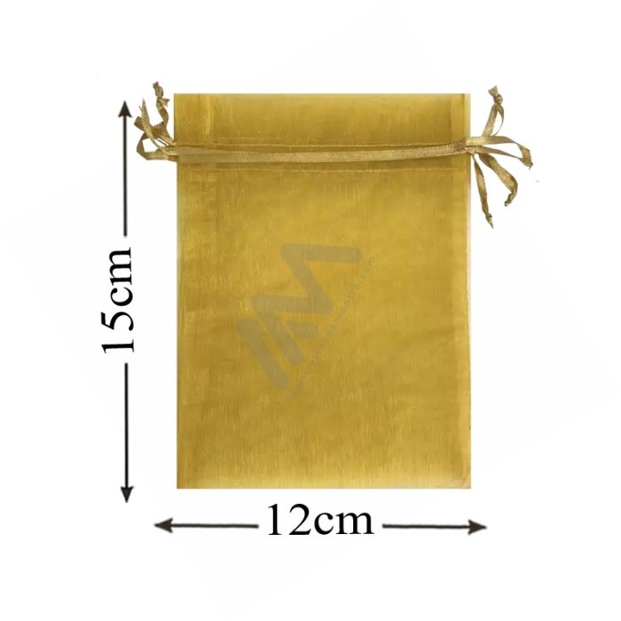 Gold Organza Bag 12x15 Pack 10 units