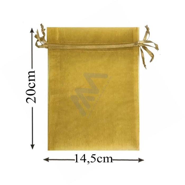 Gold Organza Bag 14,5x20 Pack 10 units