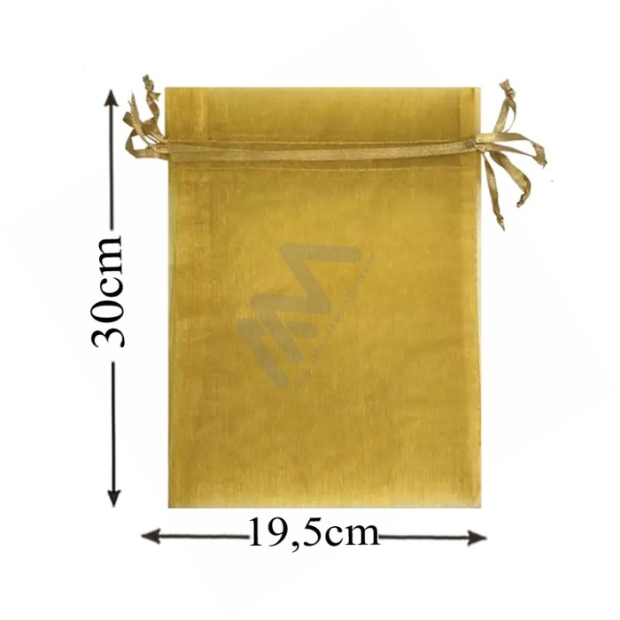 Gold Organza Bag 19,5x30 Pack 10 units
