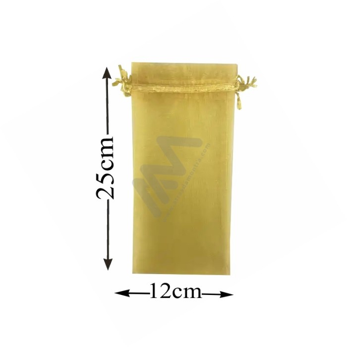 Gold Organza Bag 12x25 Pack 10 units
