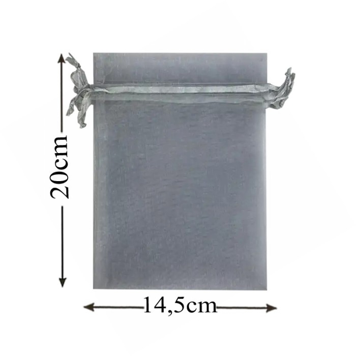 Silver Organza Bag 14,5x20 Pack 10 units
