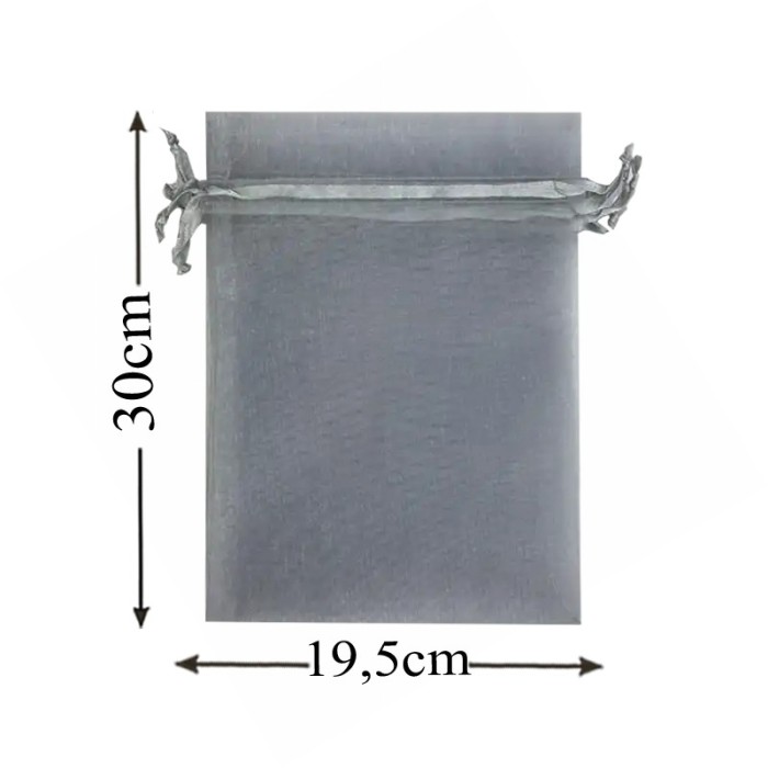 Silver Organza Bag 19,5x30 Pack 10 units