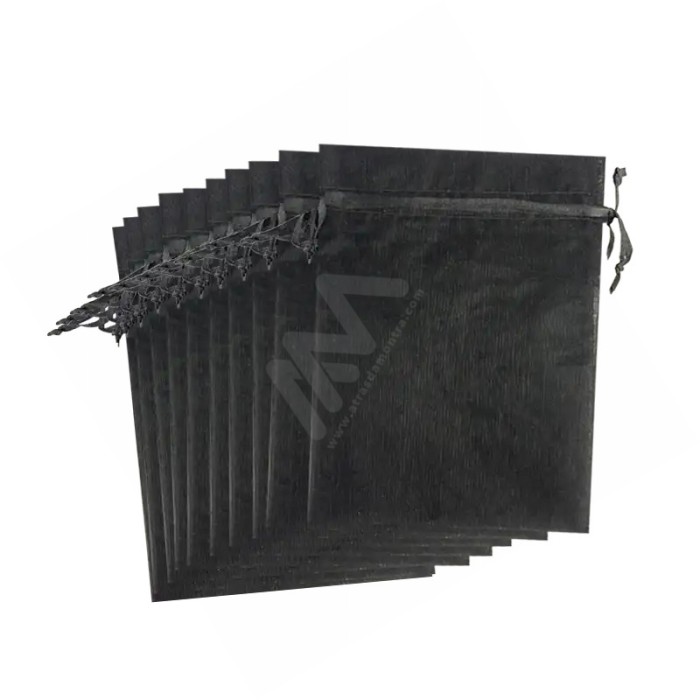 Black Organza Bags 7x9 - 10 units