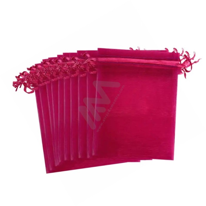 Pink Organza Bags 7x9 - 10 units