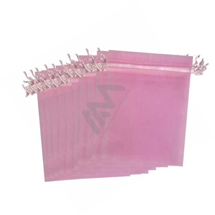 Light Pink Organza Bags 7x9 - 10 units