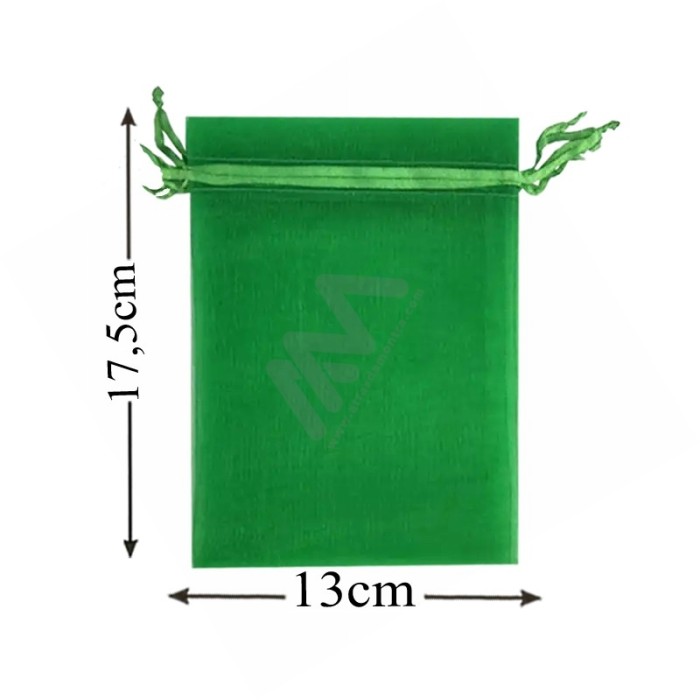 Green Organza Bag 13x17,5 Pack 10 units