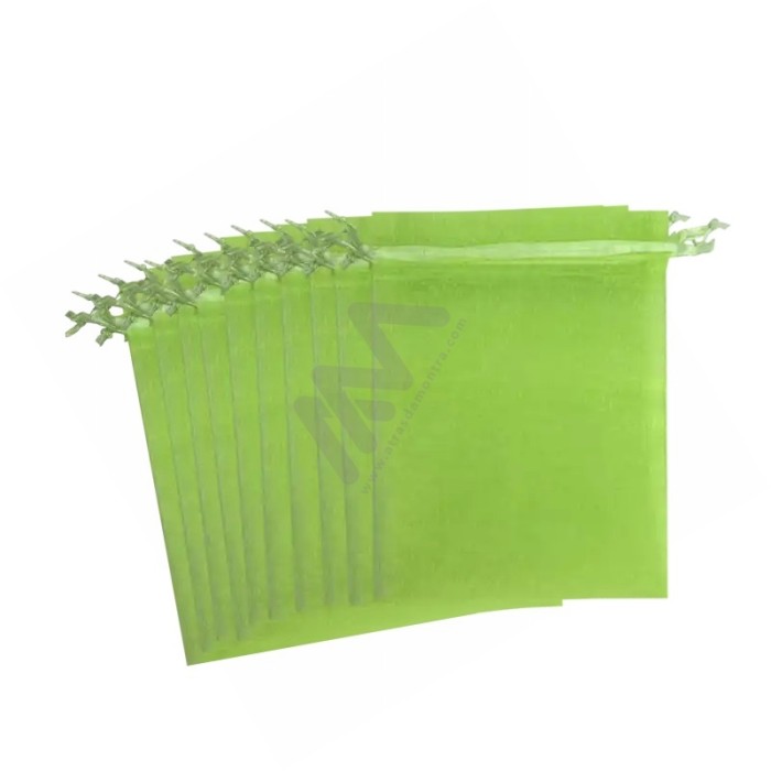 Light Green Organza Bags 7x9 - 10 units