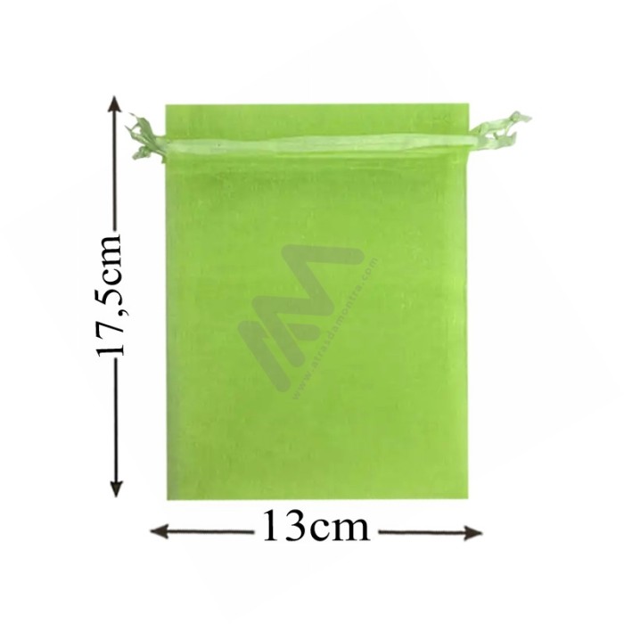 Light Green Organza Bag 13x17,5 Pack 10 units
