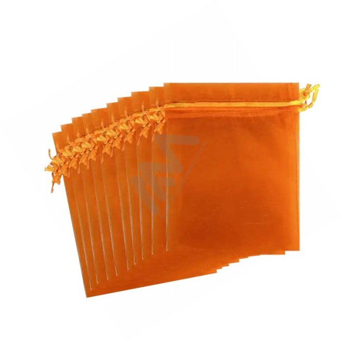 Orange Organza Bags 12x15 - 10 units