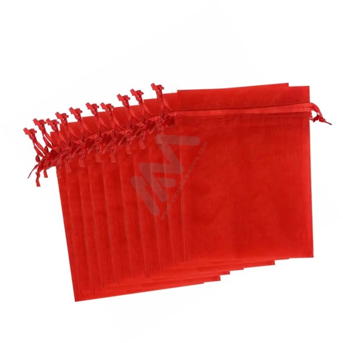 Red Organza Bags 7x9 - 10 units