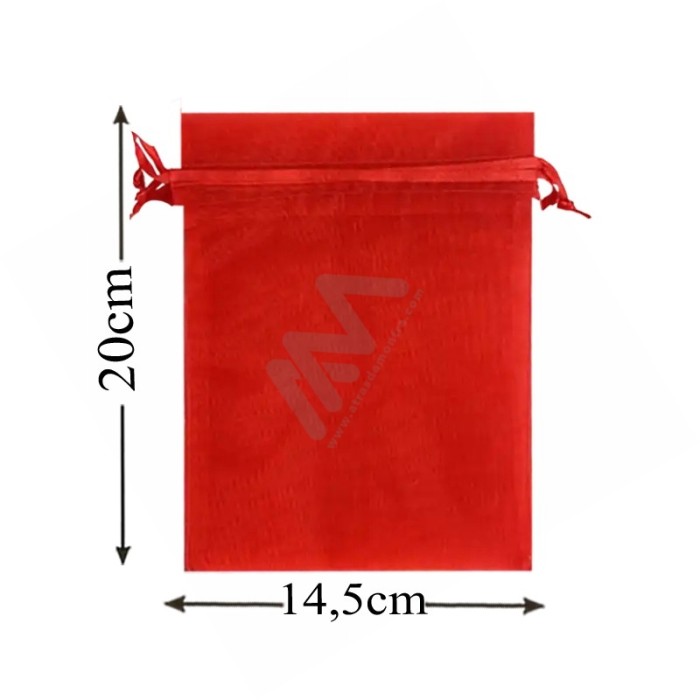 Red Organza Bag 14,5x20 Pack 10 units