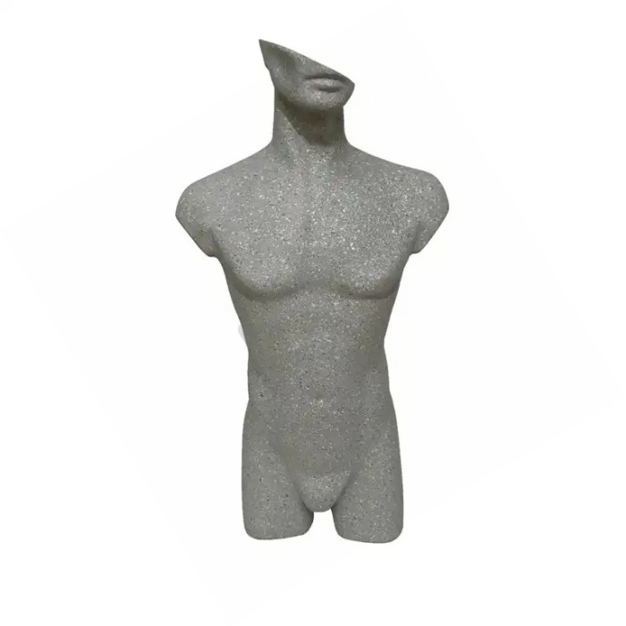 Busto em Fibra de Vidro Homem Cinza Granito %shop-name%