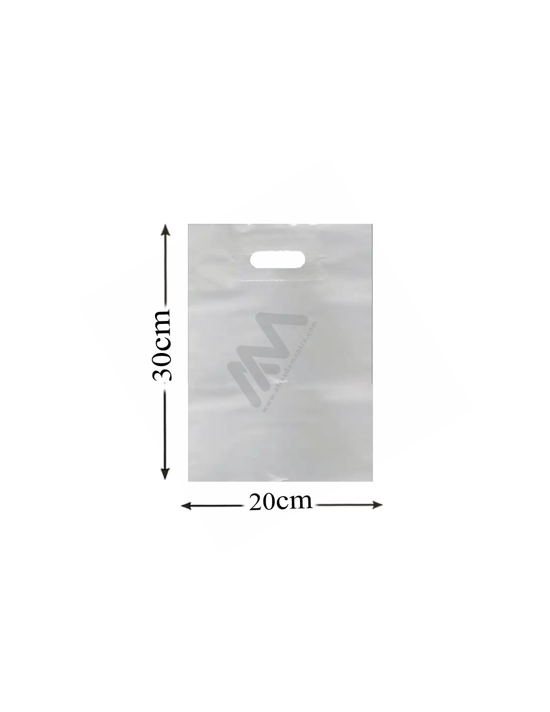White Reinforced Hollow Handle Plastic Bags 20x30 100 units