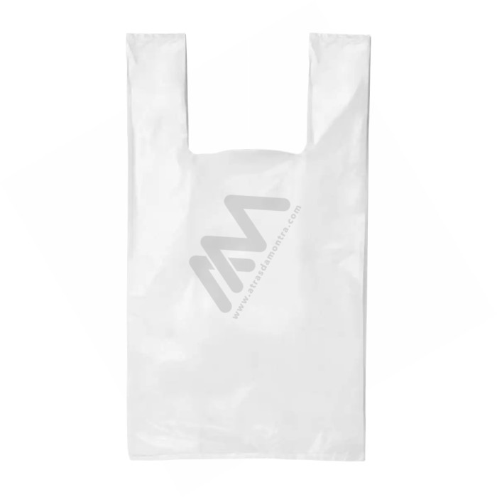 White C-Fold Handle Plastic Bags 30x40