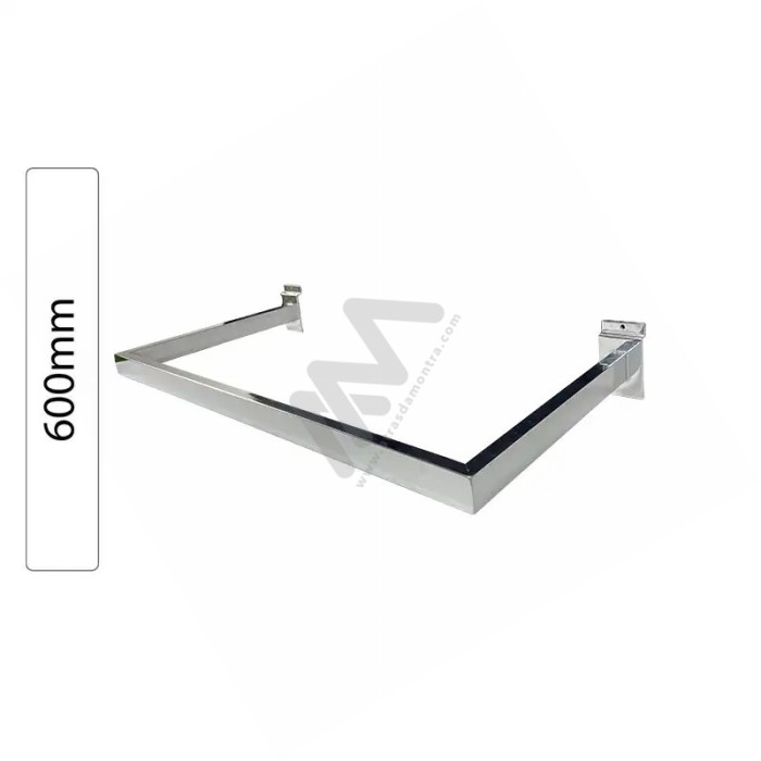 Slatwall Chromed bar for hangers 600mm