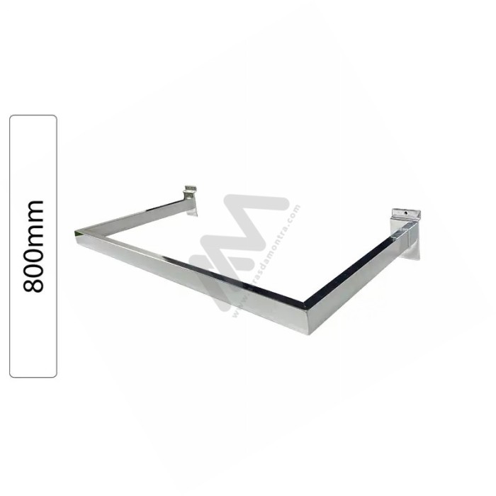 Slatwall Chromed bar for hangers 800mm