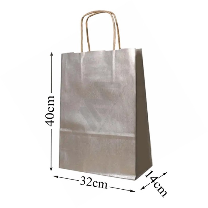 Kraft Silver Twisted Handle paper bags 32x40x14