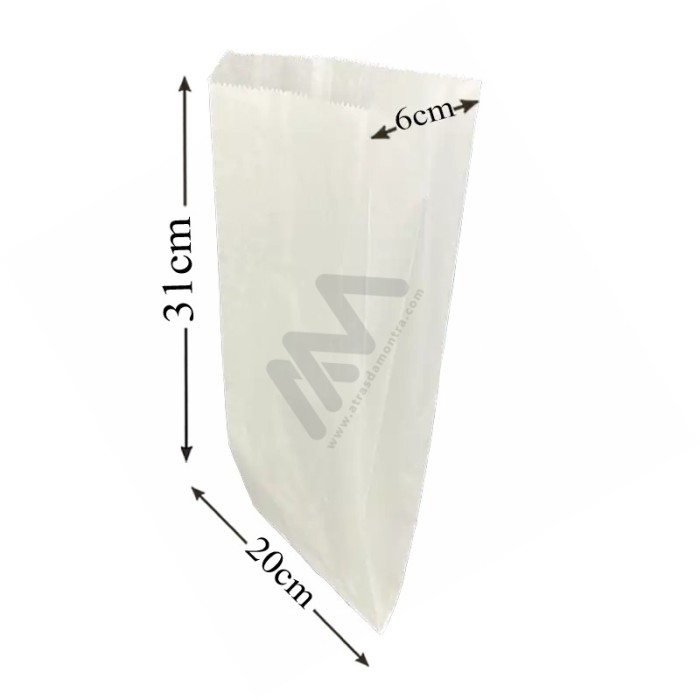 White Kraft Paper bag 20x31+6 - 100 unit