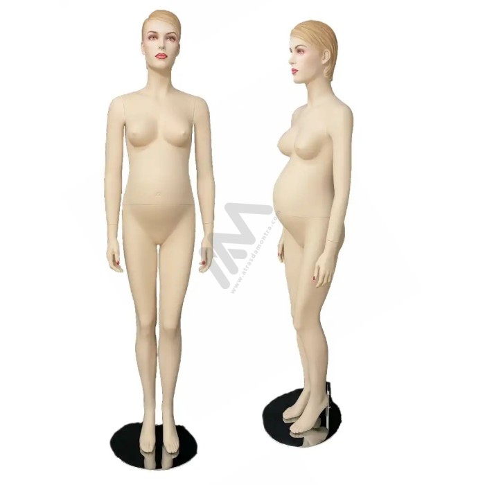 Pregnant Female Mannequin with skin head.
