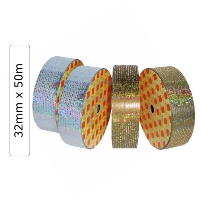 Holographic decorative wrapping tape 32 mm x 50m