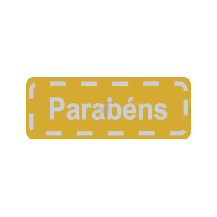 Roll with 200 labels "Parabéns"