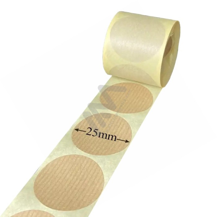 Roll with 200 labels kraft Ø 25mm