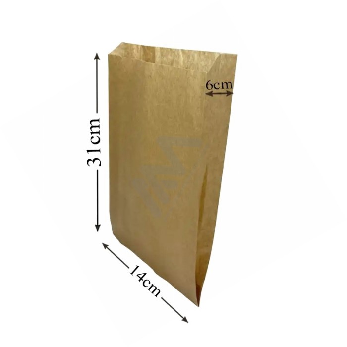 Kraft Paper bag 14x31+6 - 100 unit