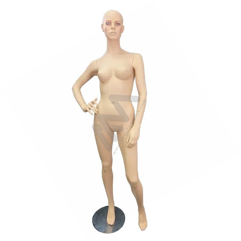 Manequim Senhora / Mulher com Cabeça Creme Atrás da Montra Manequim Senhora / Mulher com Cabeça Creme Atrás da Montra