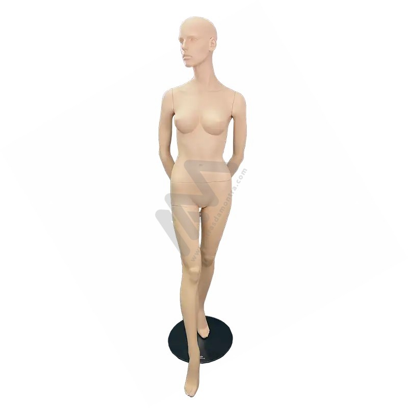 Manequim Senhora / Mulher com Cabeça Creme Atrás da Montra Manequim Senhora / Mulher com Cabeça Creme Atrás da Montra