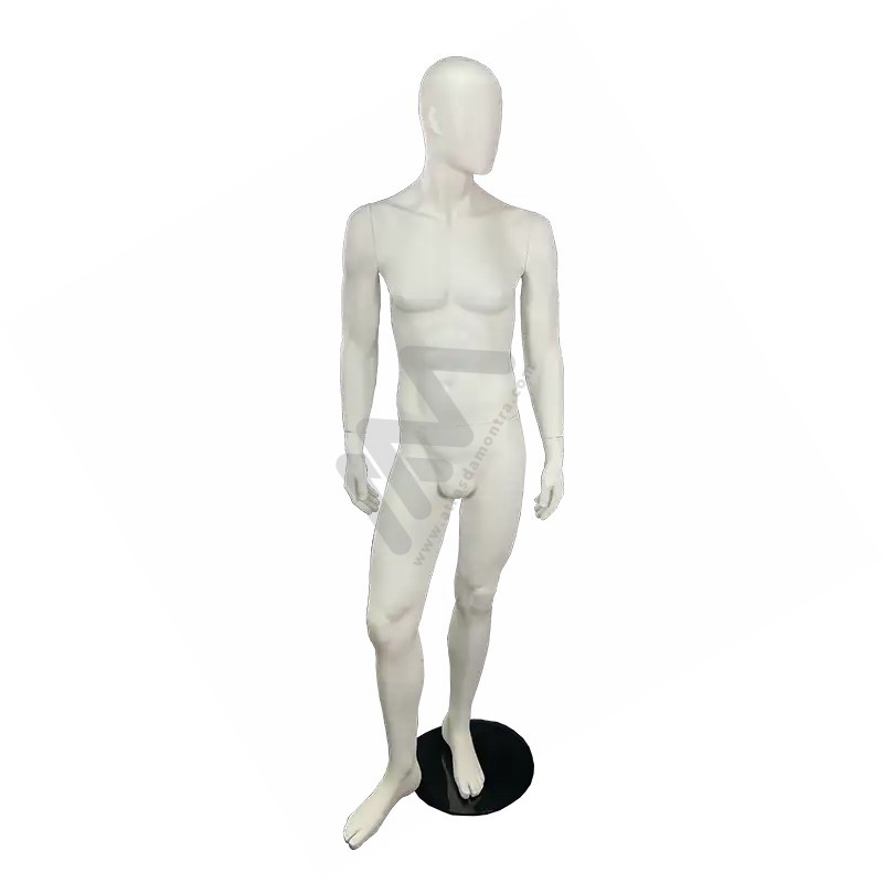 Manequim Homem com Cabeça sem feições Branco Atrás da Montra Manequim Homem com Cabeça sem feições Branco Atrás da Montra