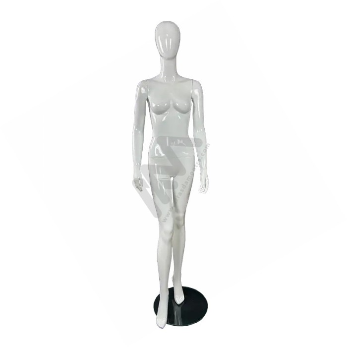 Manequim Senhora / Mulher com Cabeça sem feições Branco Brilhante %shop-name%