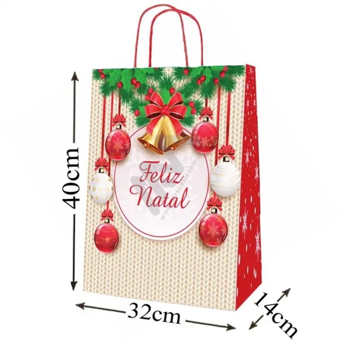 Twisted wing paper bags Christmas 32x40x14
