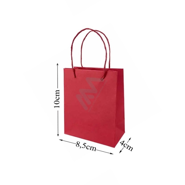 Red paper bags 8,5x10x4 - 6 units