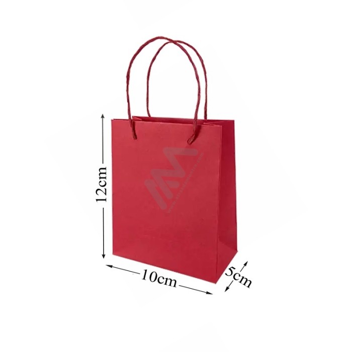 Red paper bags 10x12x5 - 5 units