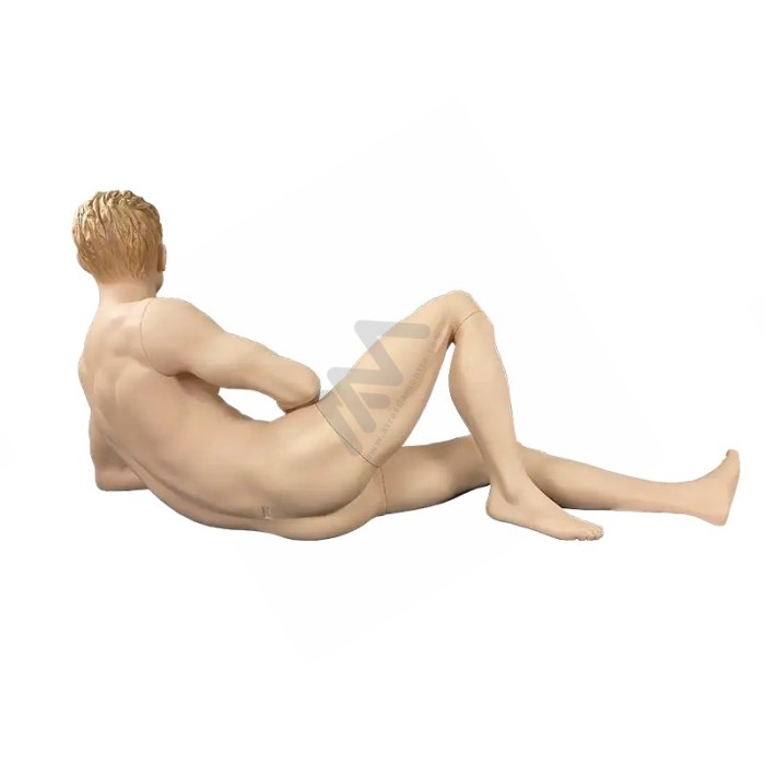 Cream Lying Men Mannequin with Head Atrás da Montra