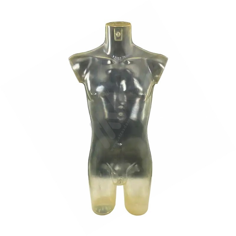 Busto em PVC Homem Transparente Amarelado OUTLET Atrás da Montra Busto em PVC Homem Transparente Amarelado OUTLET Atrás da Montra