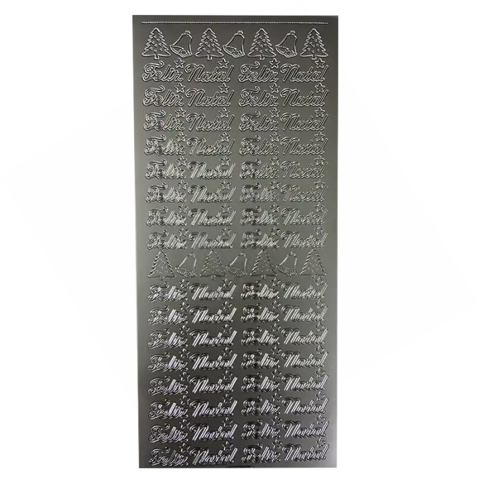 Etiquetas Laser de folha BLISTER "Feliz Natal" Prata