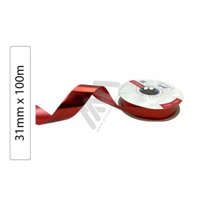 Red METAL decorative wrapping tape 31mm x 100m