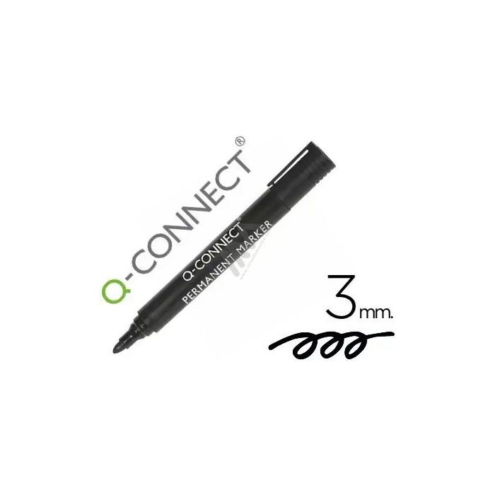 MARCADOR Q-CONNECT PERMANENTE PRETO 3mm