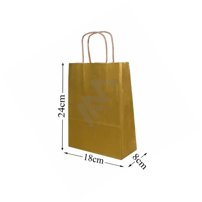 Kraft Gold Twisted Handle paper bags 18x24x8