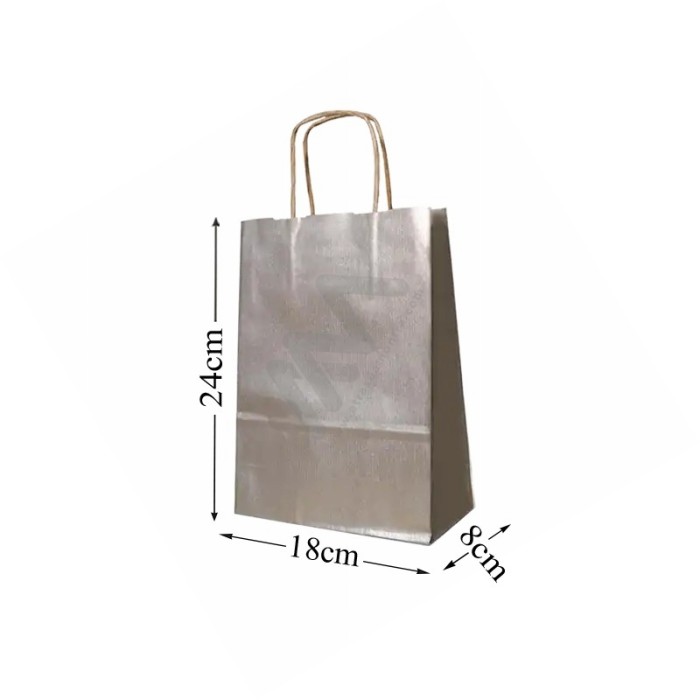 Kraft Silver Twisted Handle paper bags 18x24x8