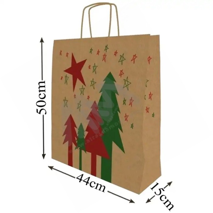 Twisted wing paper bags Christmas 44x50x15