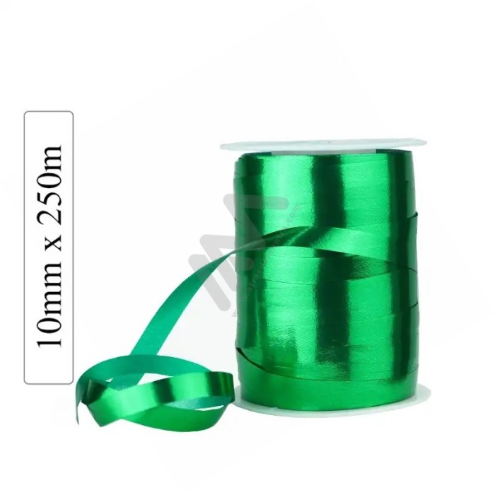 Green METAL decorative wrapping tape 10mm x 250m