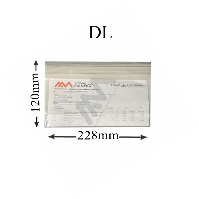 Envelopes Auto-adesivos Porta Documentos DL 228x120mm