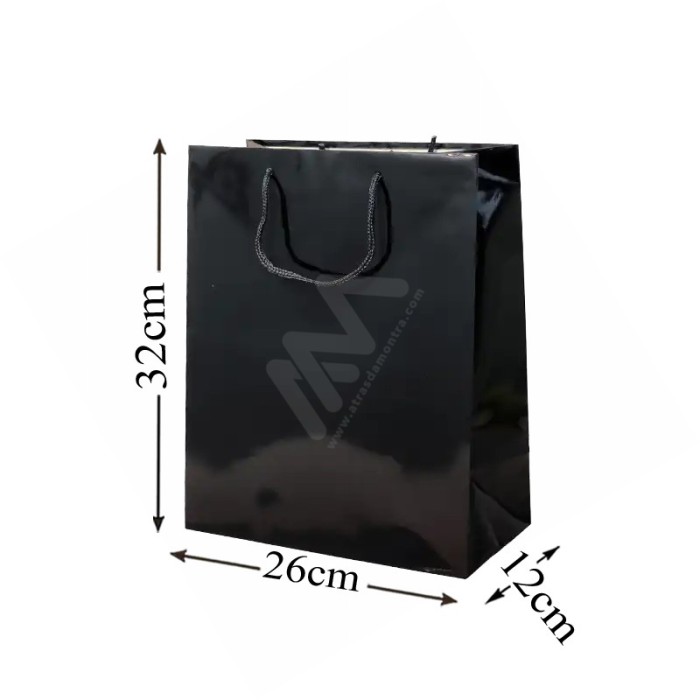 Black Rope Handle Paper Bag 210 g/m² 26x32x12