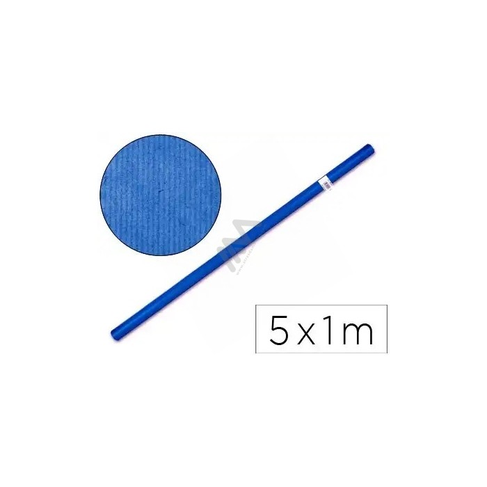 Papel Embrulho Azul Kraft em rolo 1mx5m